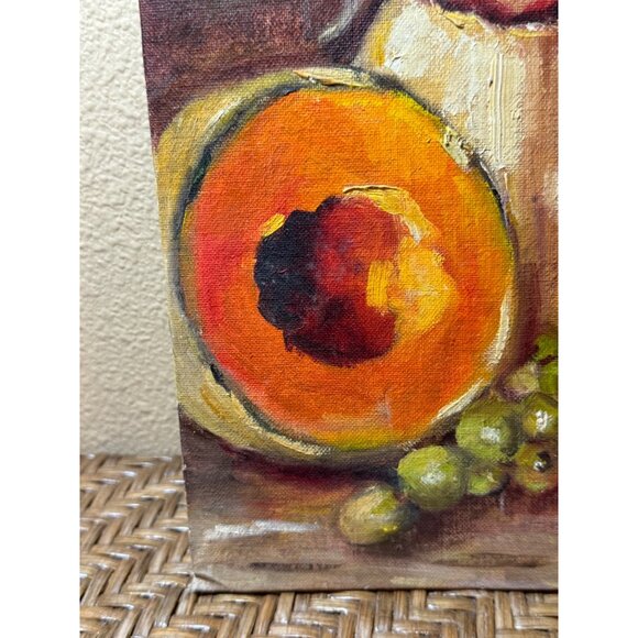 Vintage 1966 Still Life Painting On Grumbacher Canvas Panel 8" X 16" By Flossie - Picture 3 of 9